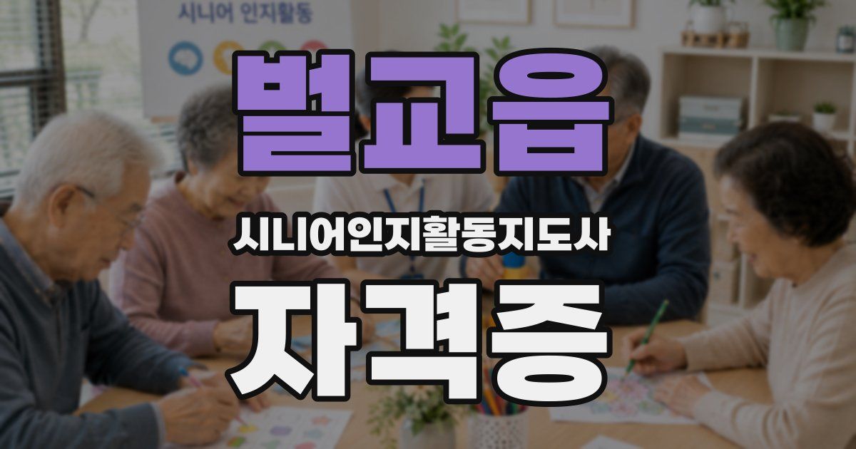 벌교읍 시니어인지활동지도사 자격증