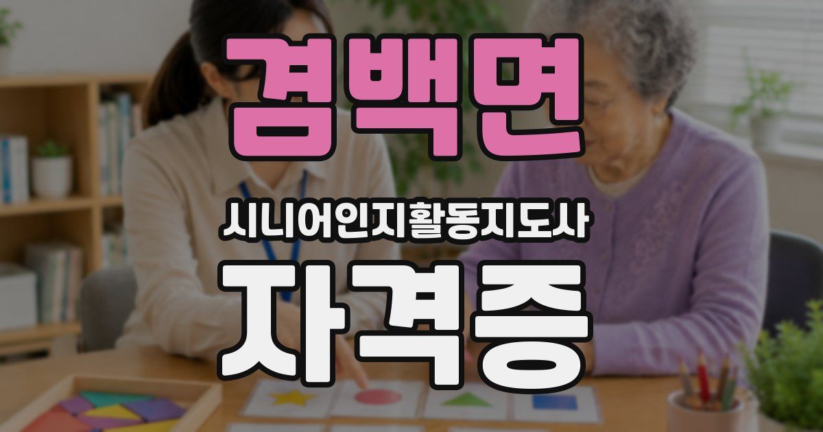 겸백면 시니어인지활동지도사 자격증