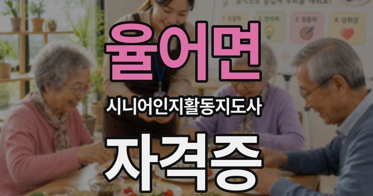 율어면 시니어인지활동지도사 자격증