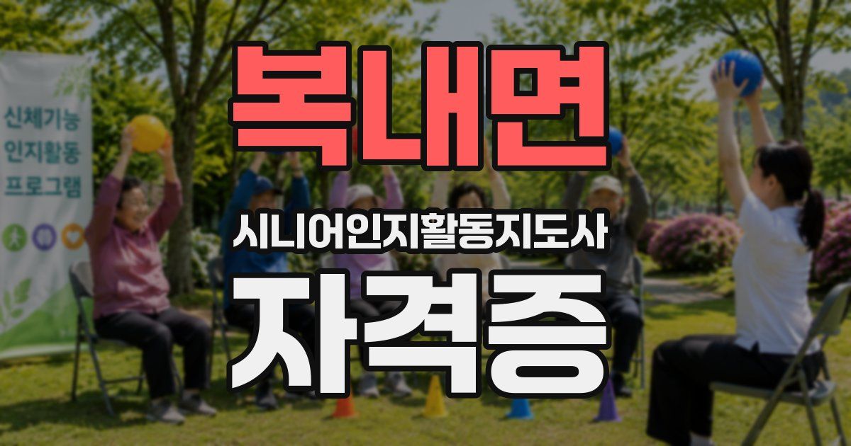 복내면 시니어인지활동지도사 자격증