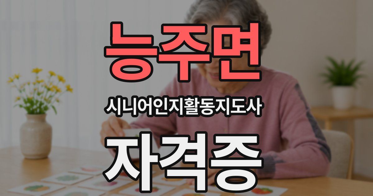 능주면 시니어인지활동지도사 자격증