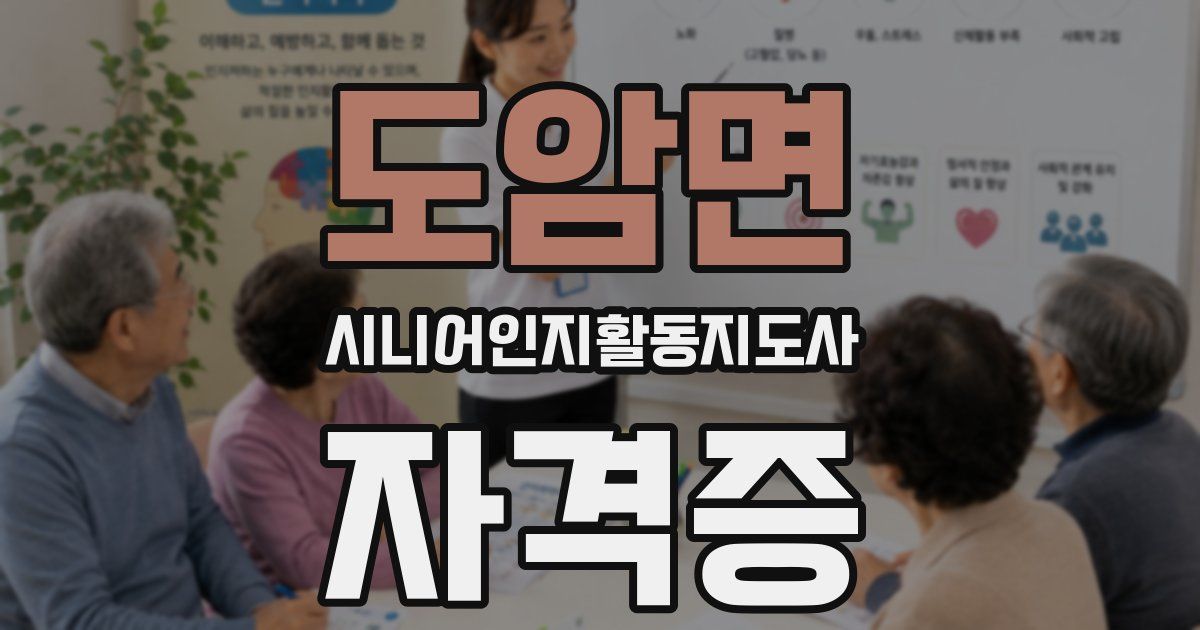 도암면 시니어인지활동지도사 자격증
