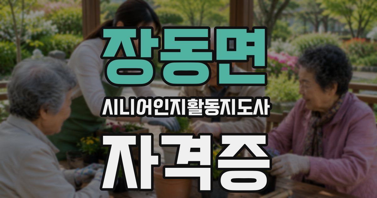 장동면 시니어인지활동지도사 자격증
