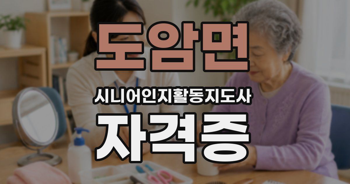도암면 시니어인지활동지도사 자격증