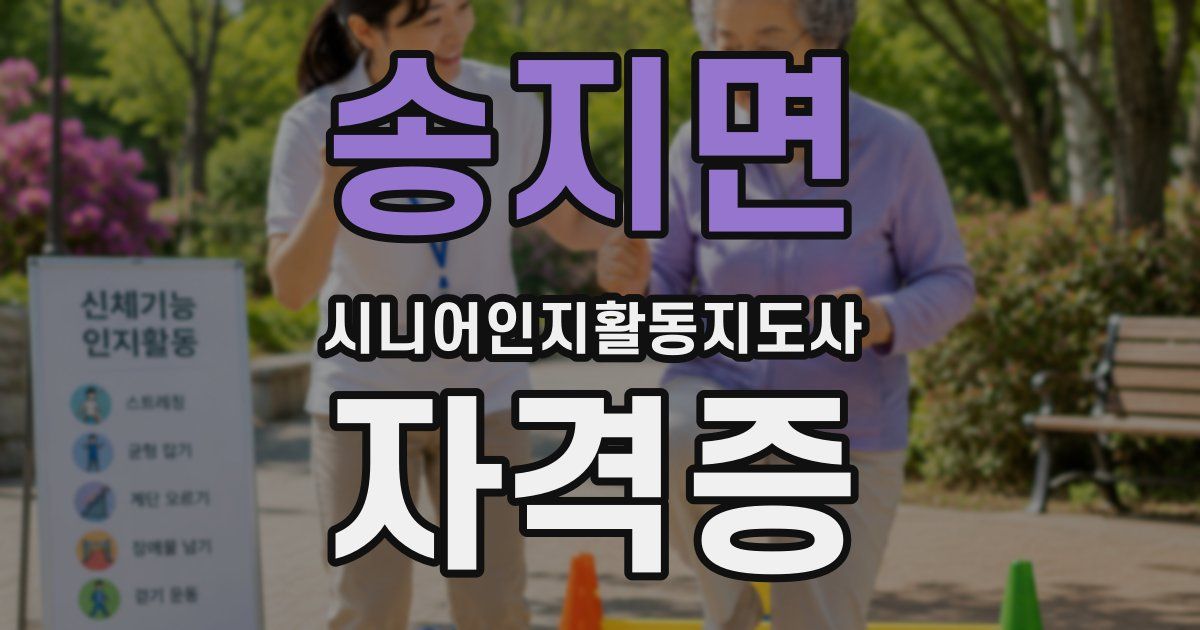 송지면 시니어인지활동지도사 자격증