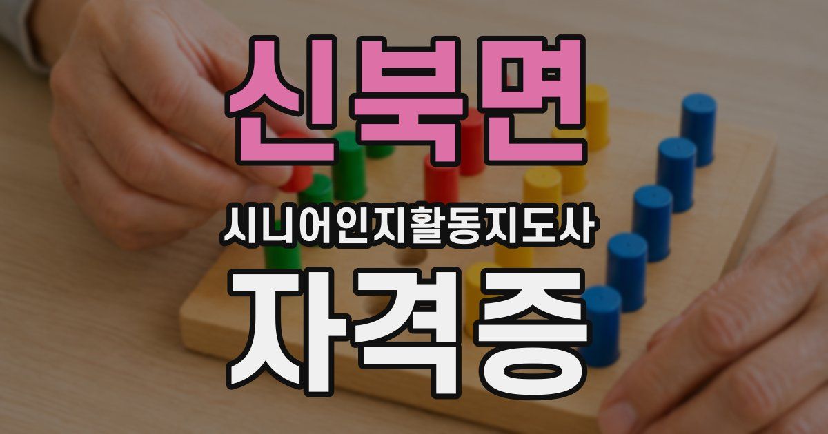 신북면 시니어인지활동지도사 자격증