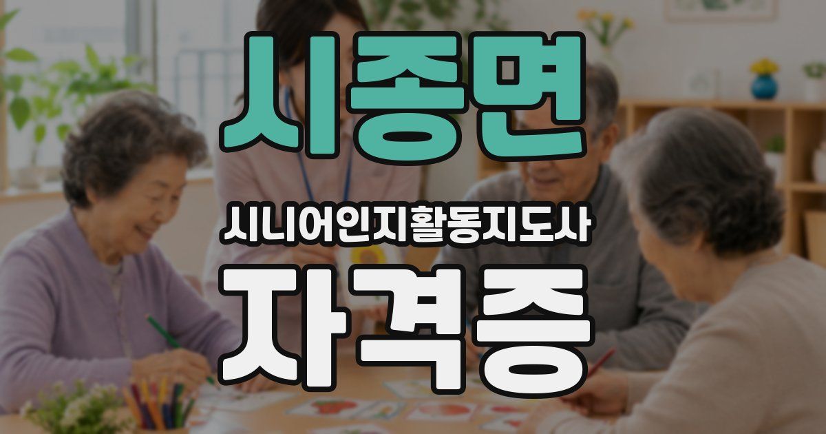 시종면 시니어인지활동지도사 자격증
