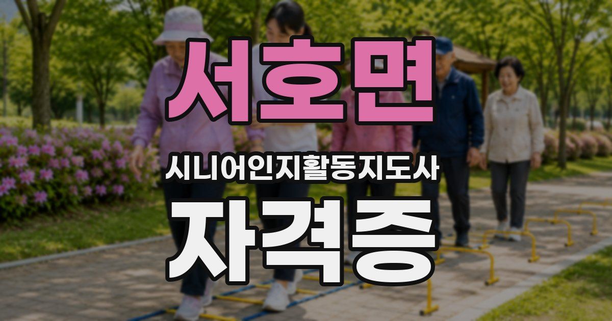 서호면 시니어인지활동지도사 자격증