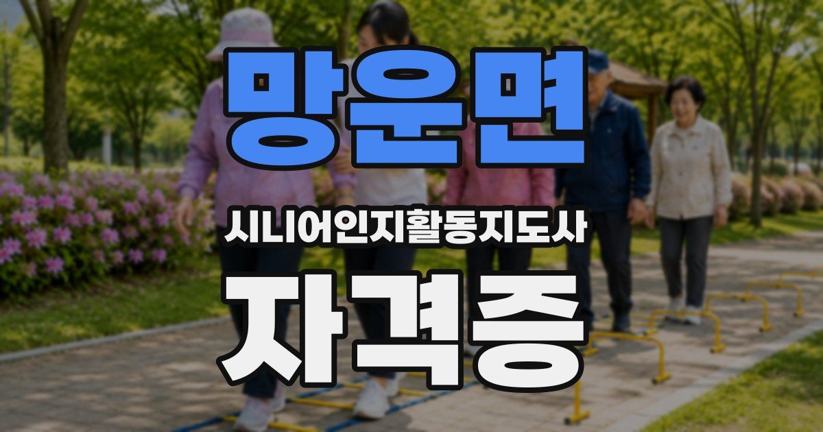 망운면 시니어인지활동지도사 자격증