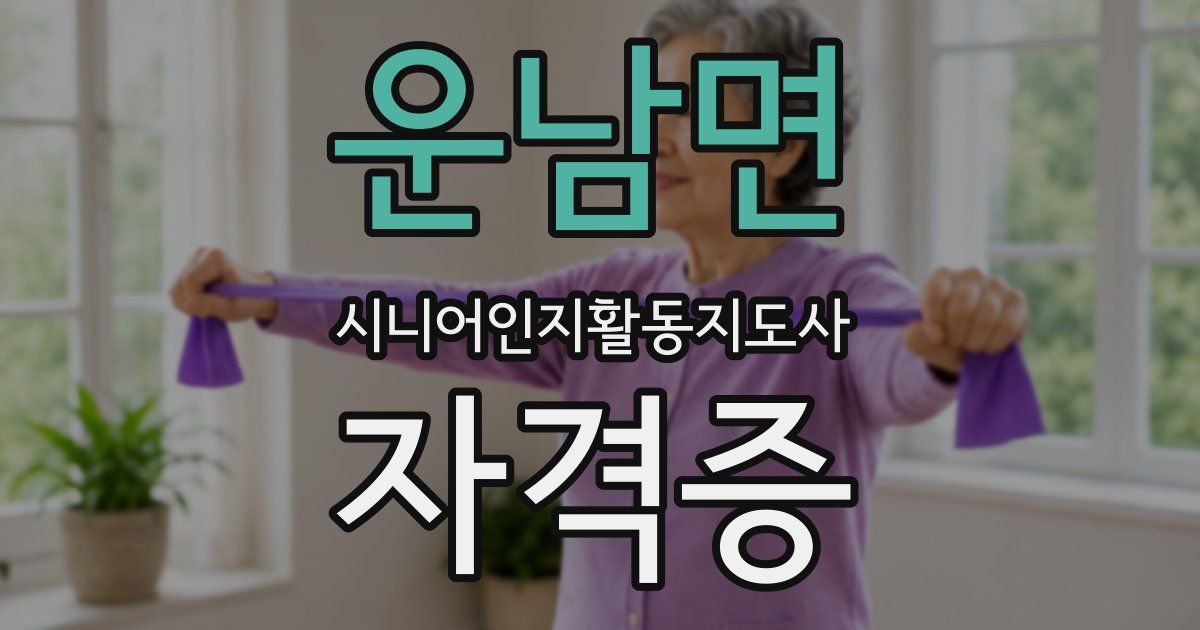 운남면 시니어인지활동지도사 자격증