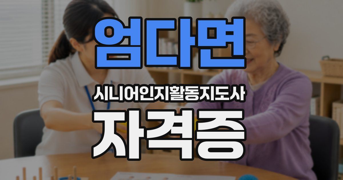 엄다면 시니어인지활동지도사 자격증