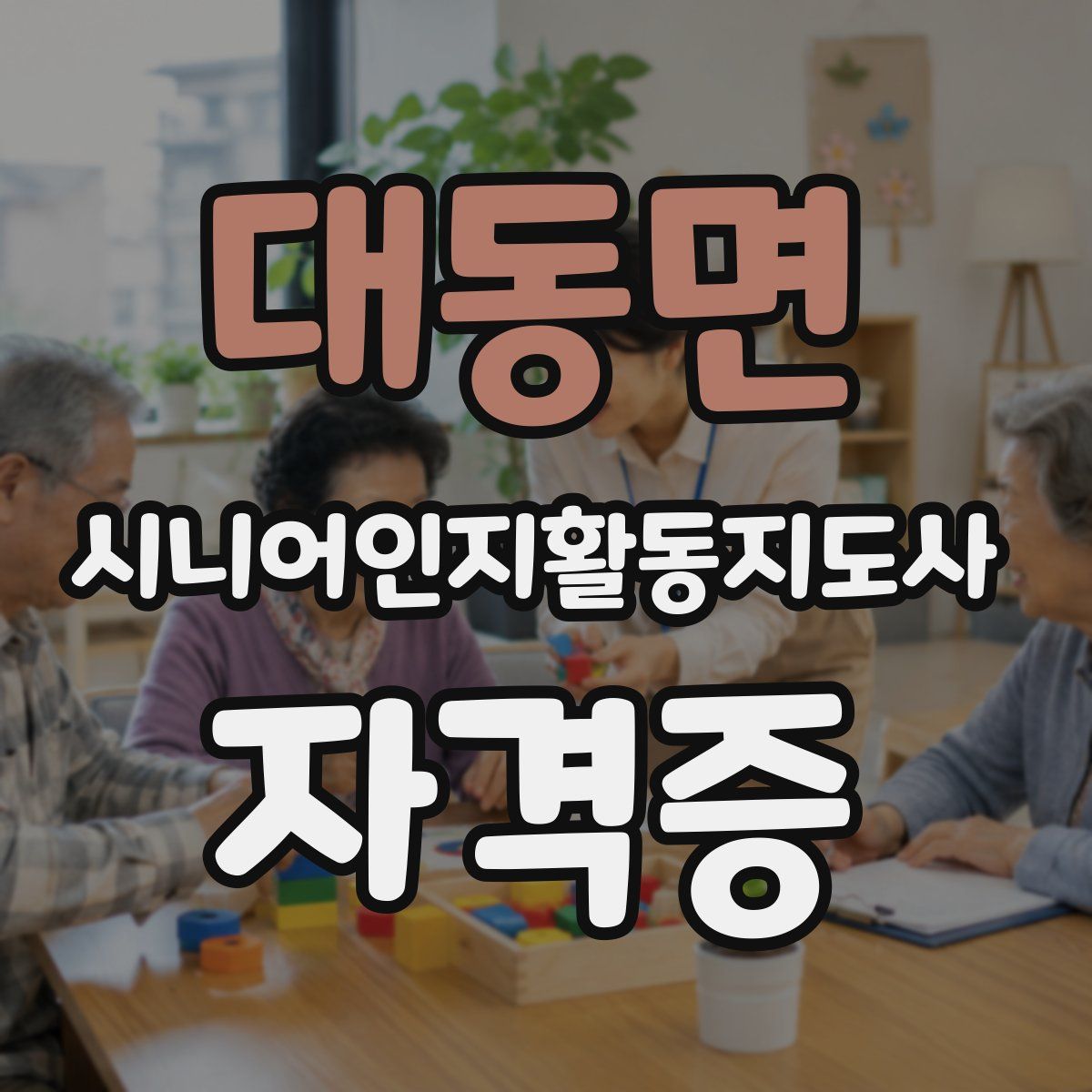 대동면 시니어인지활동지도사 자격증