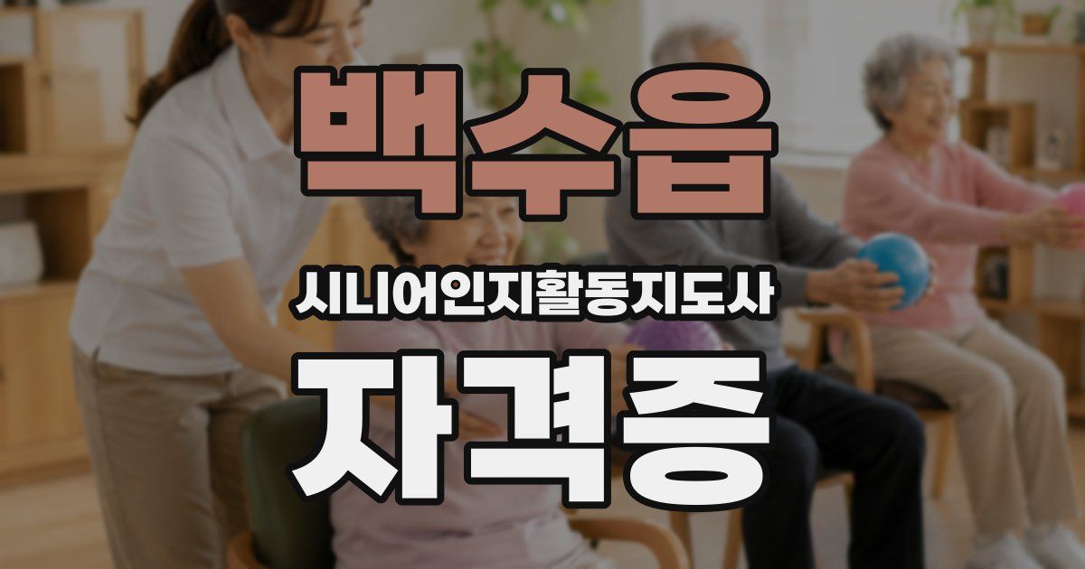 백수읍 시니어인지활동지도사 자격증