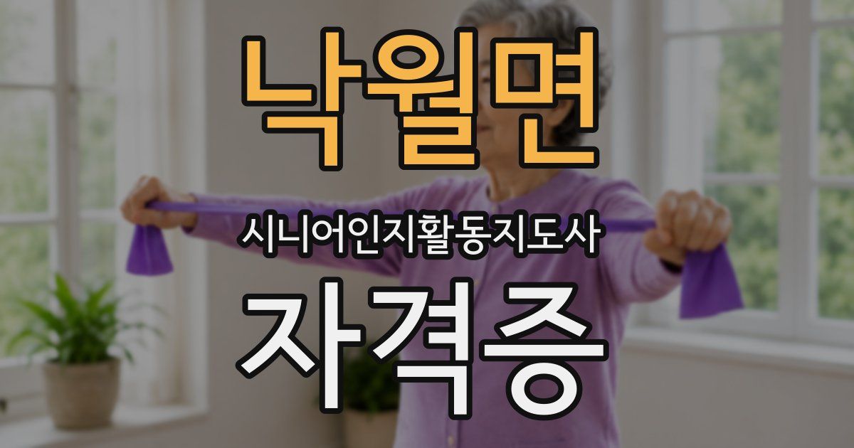 낙월면 시니어인지활동지도사 자격증