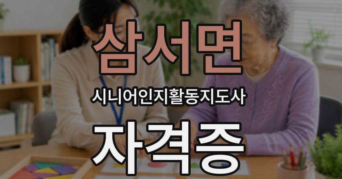 삼서면 시니어인지활동지도사 자격증