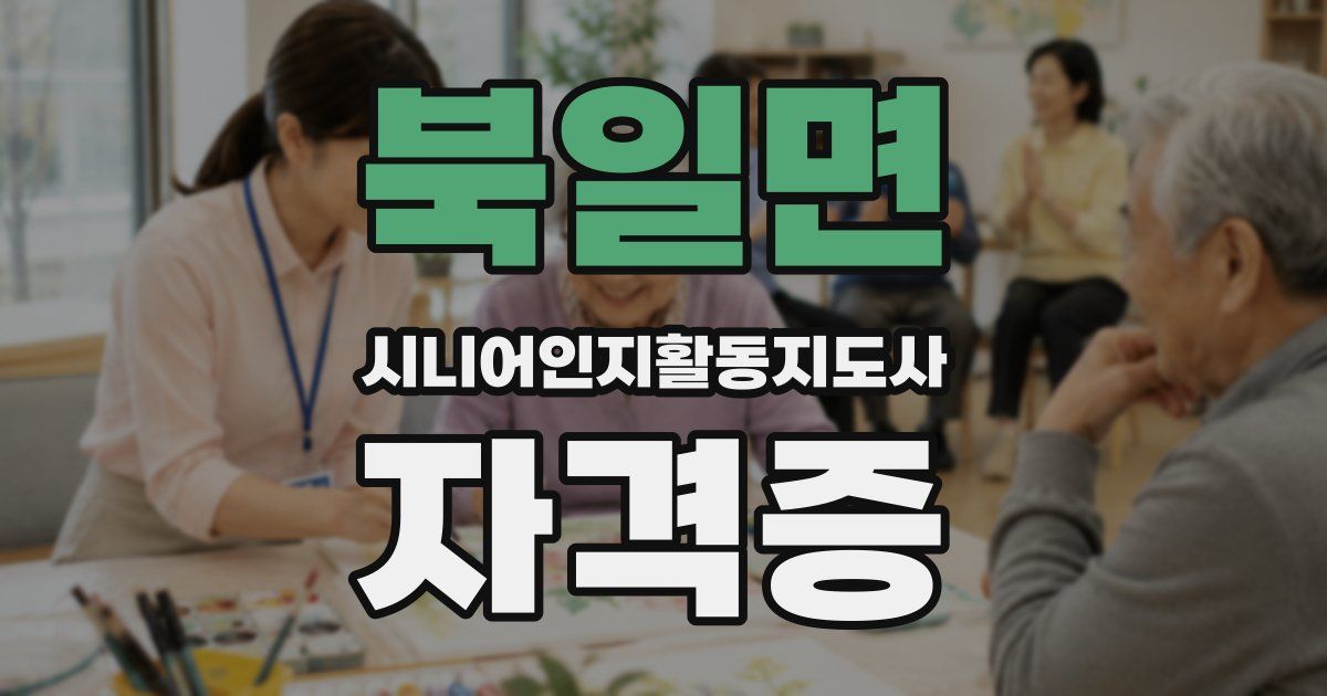 북일면 시니어인지활동지도사 자격증
