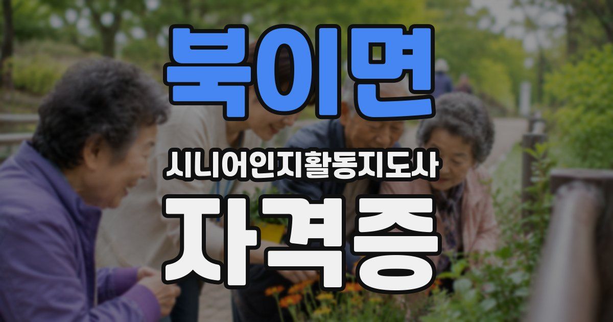 북이면 시니어인지활동지도사 자격증