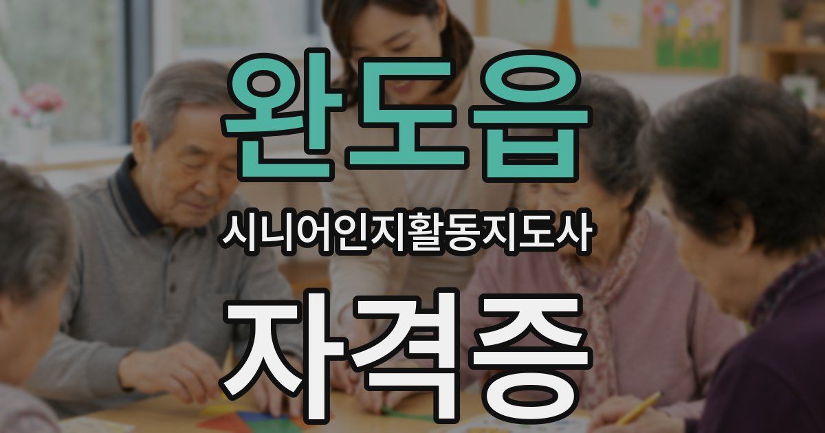 완도읍 시니어인지활동지도사 자격증