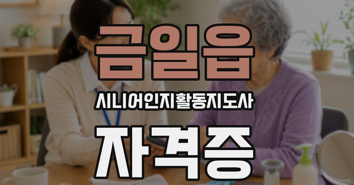 금일읍 시니어인지활동지도사 자격증