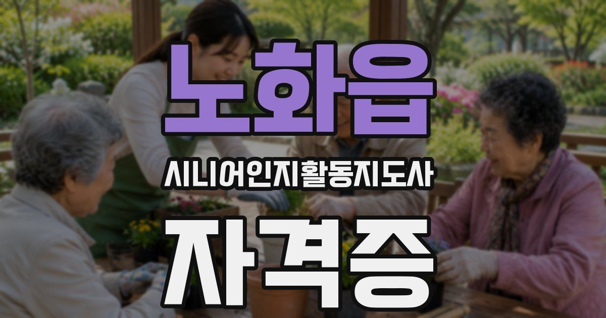 노화읍 시니어인지활동지도사 자격증