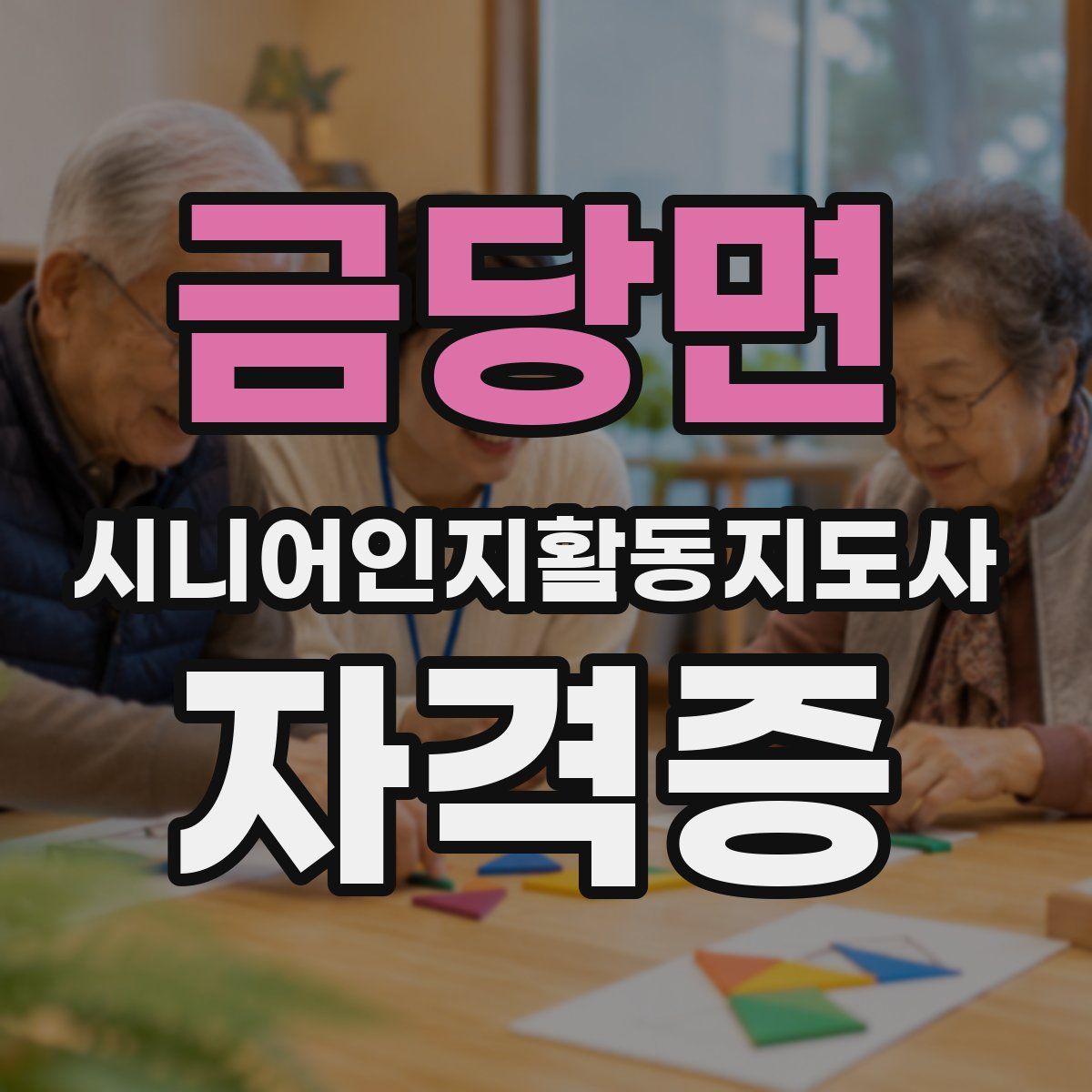 금당면 시니어인지활동지도사 자격증