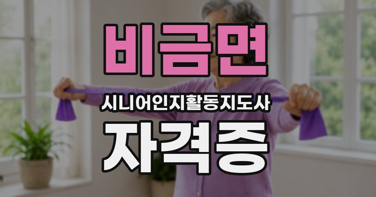 비금면 시니어인지활동지도사 자격증