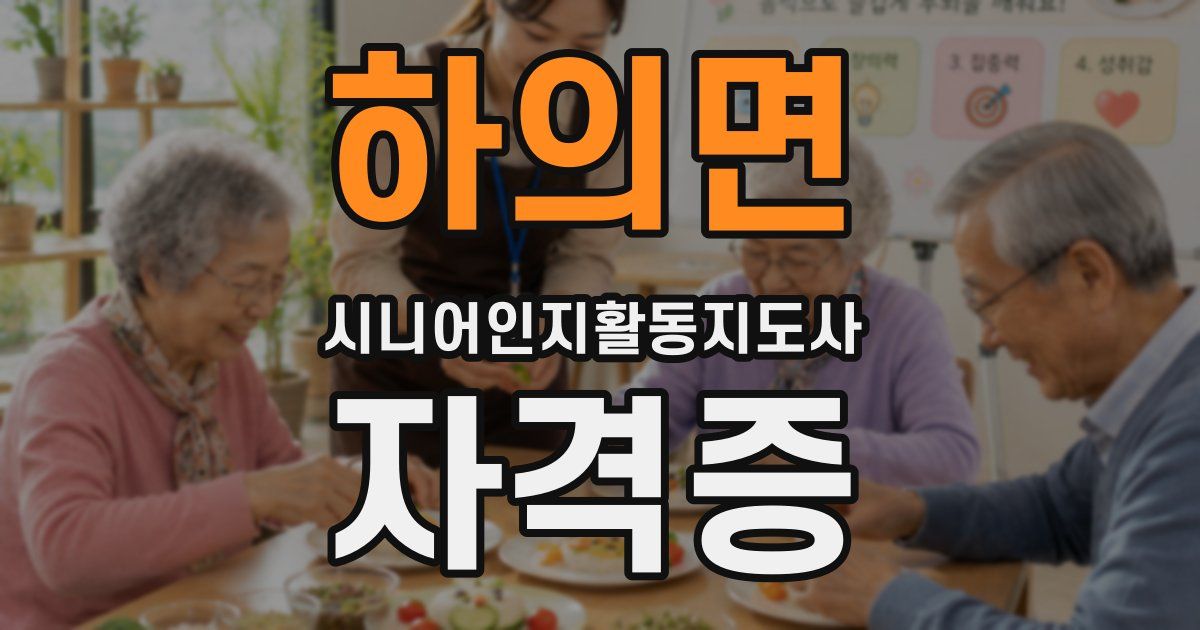 하의면 시니어인지활동지도사 자격증