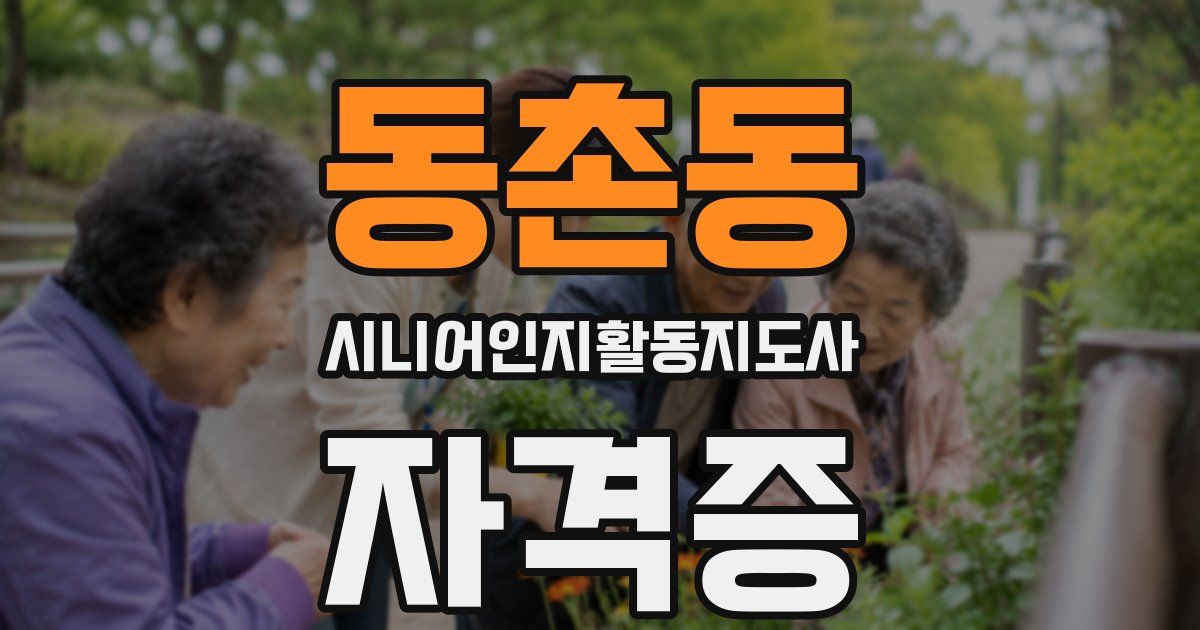 동촌동 시니어인지활동지도사 자격증