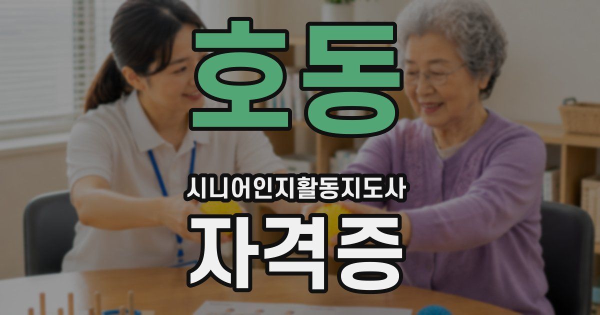호동 시니어인지활동지도사 자격증
