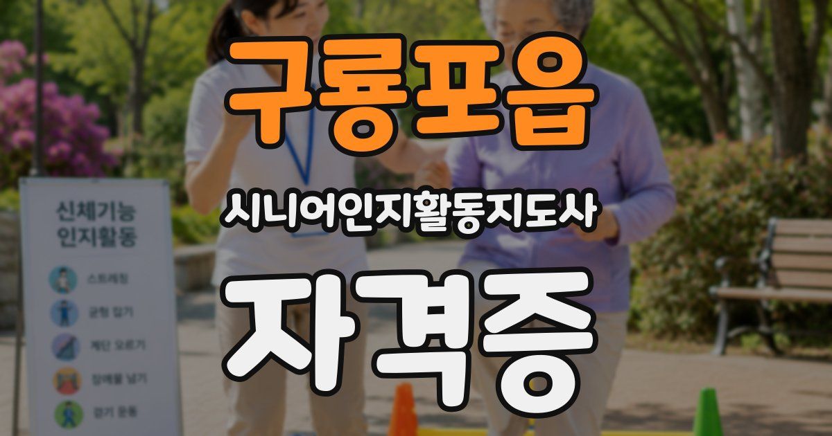 구룡포읍 시니어인지활동지도사 자격증