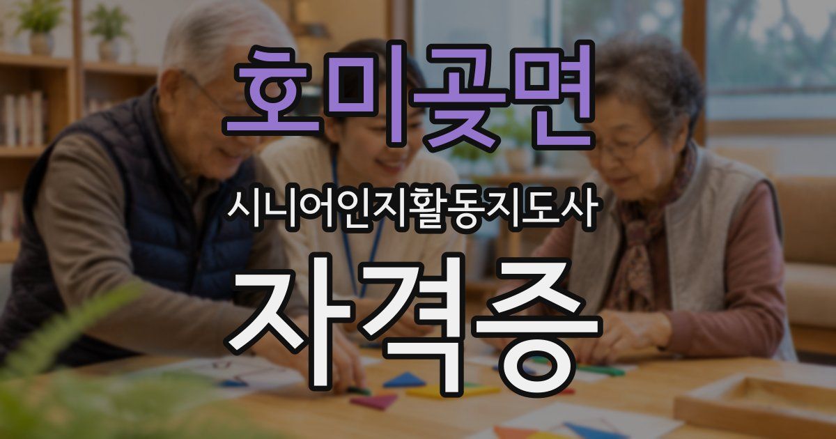 호미곶면 시니어인지활동지도사 자격증