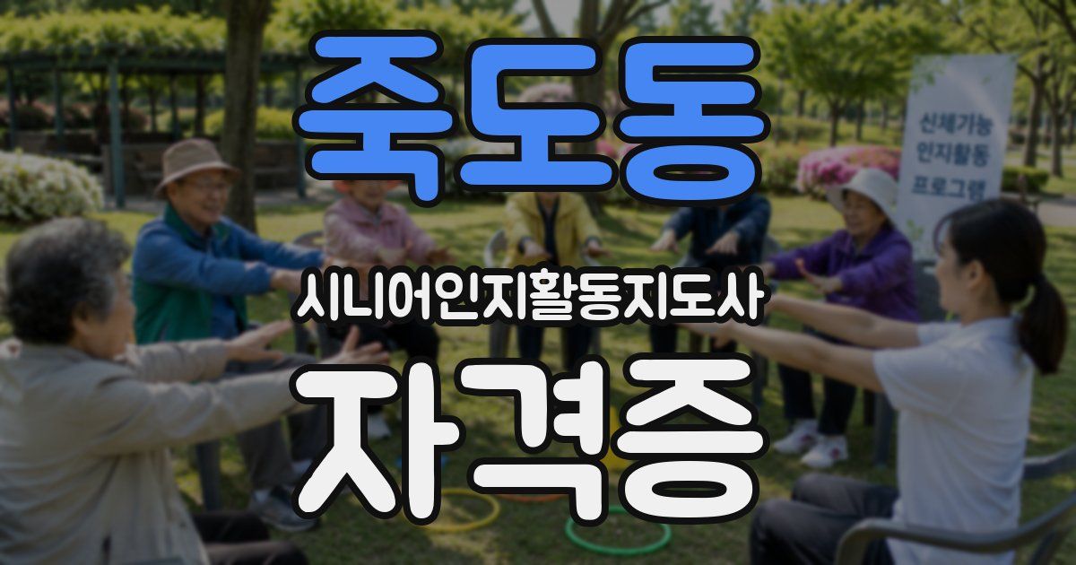 죽도동 시니어인지활동지도사 자격증