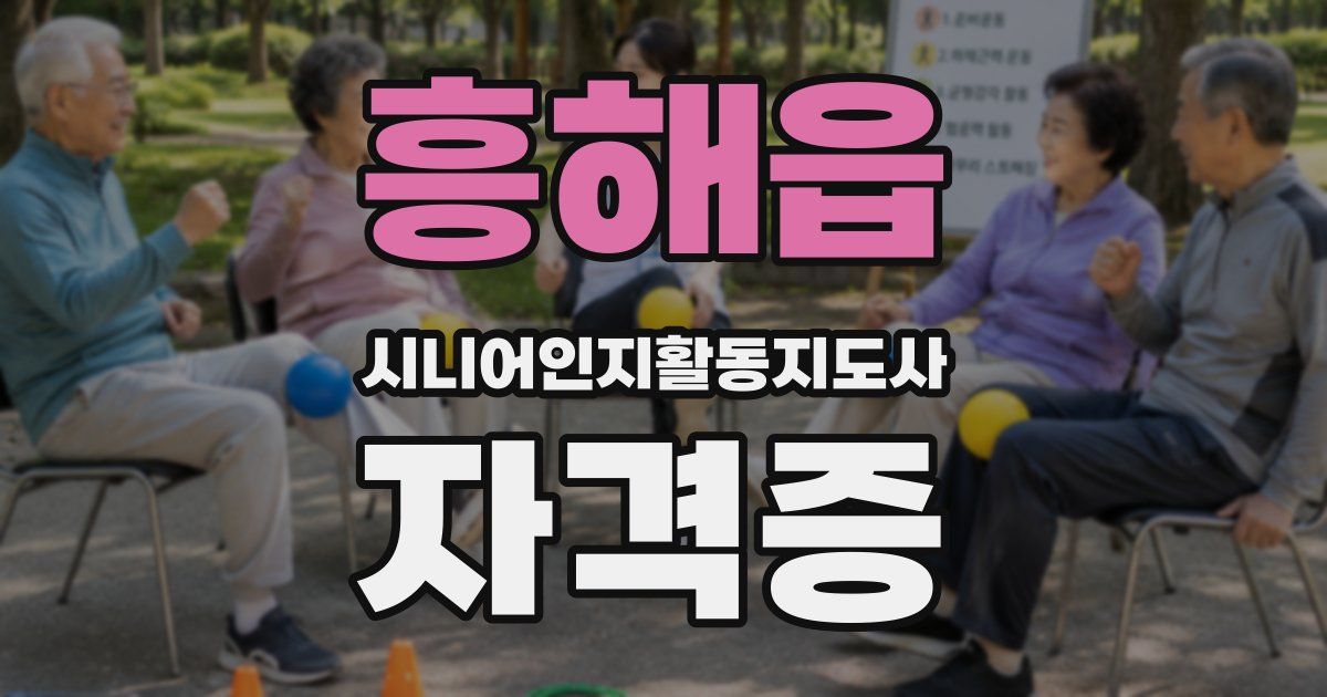 흥해읍 시니어인지활동지도사 자격증