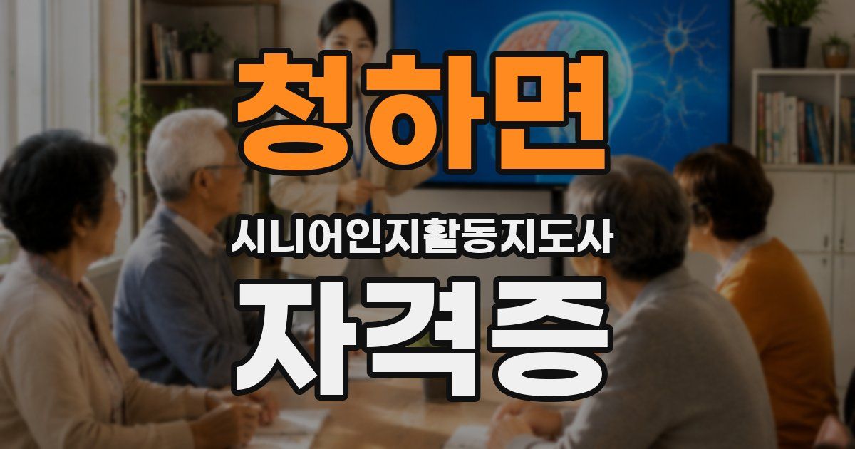청하면 시니어인지활동지도사 자격증