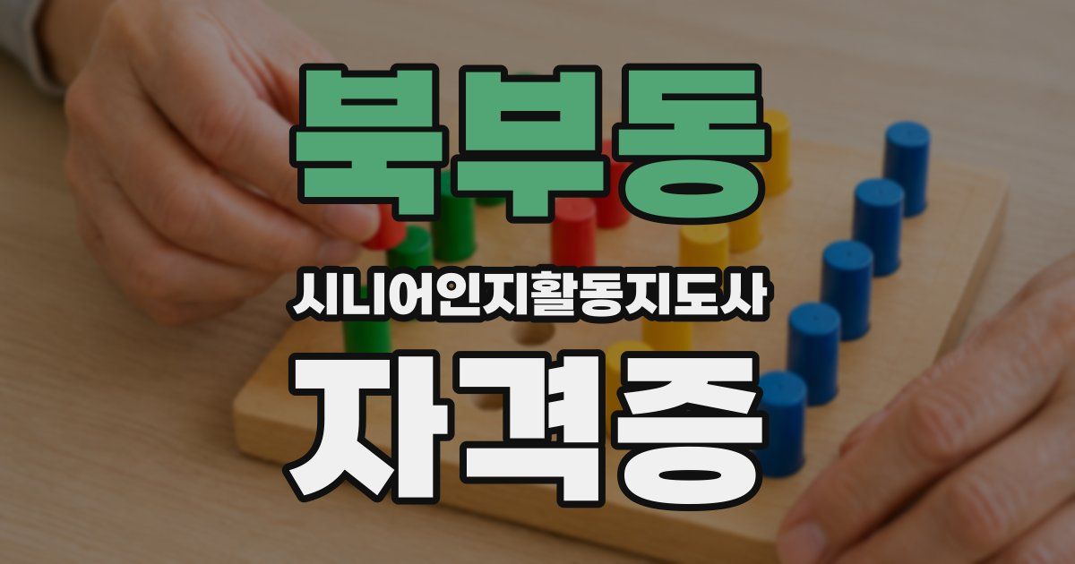북부동 시니어인지활동지도사 자격증