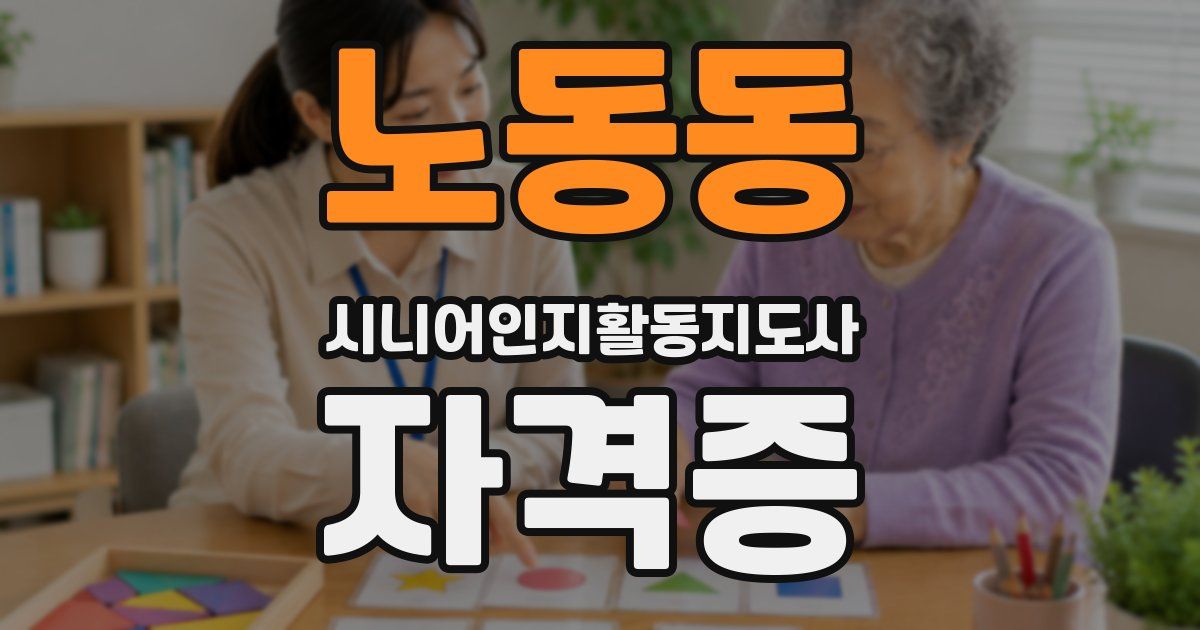 노동동 시니어인지활동지도사 자격증