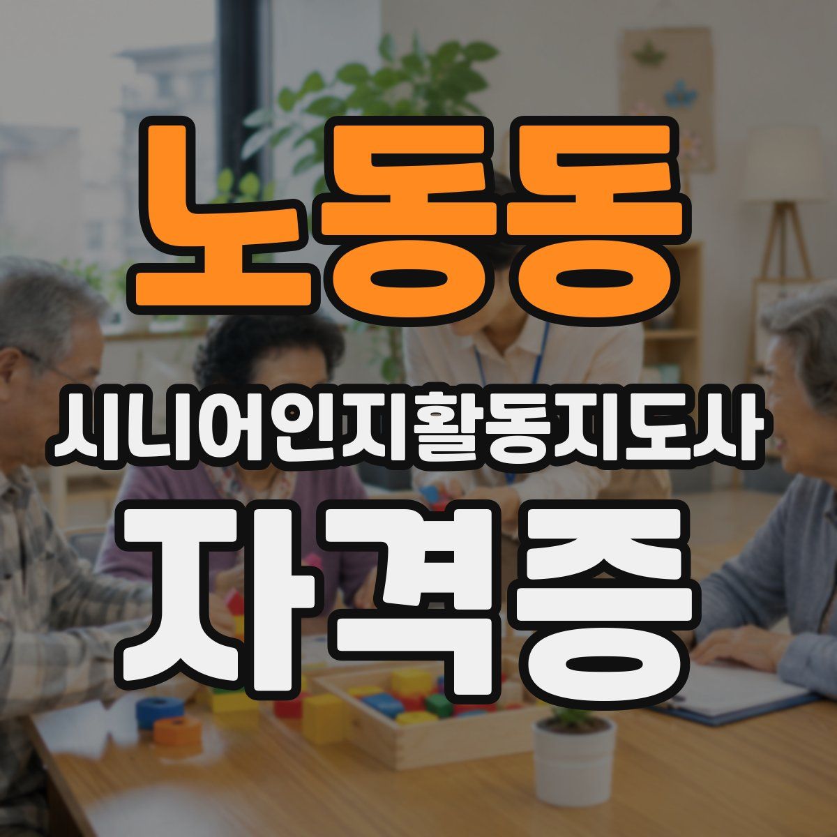 노동동 시니어인지활동지도사 자격증