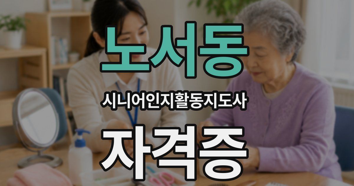 노서동 시니어인지활동지도사 자격증