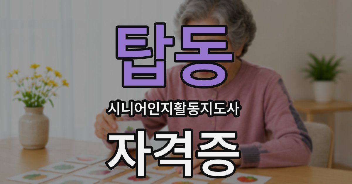 탑동 시니어인지활동지도사 자격증