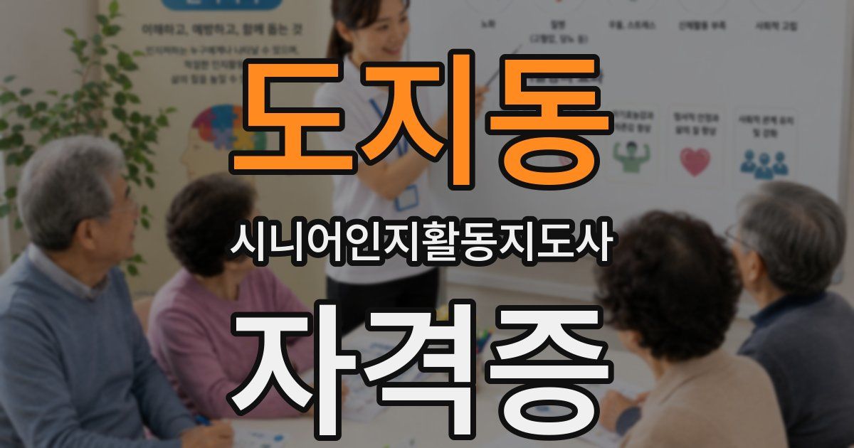 도지동 시니어인지활동지도사 자격증
