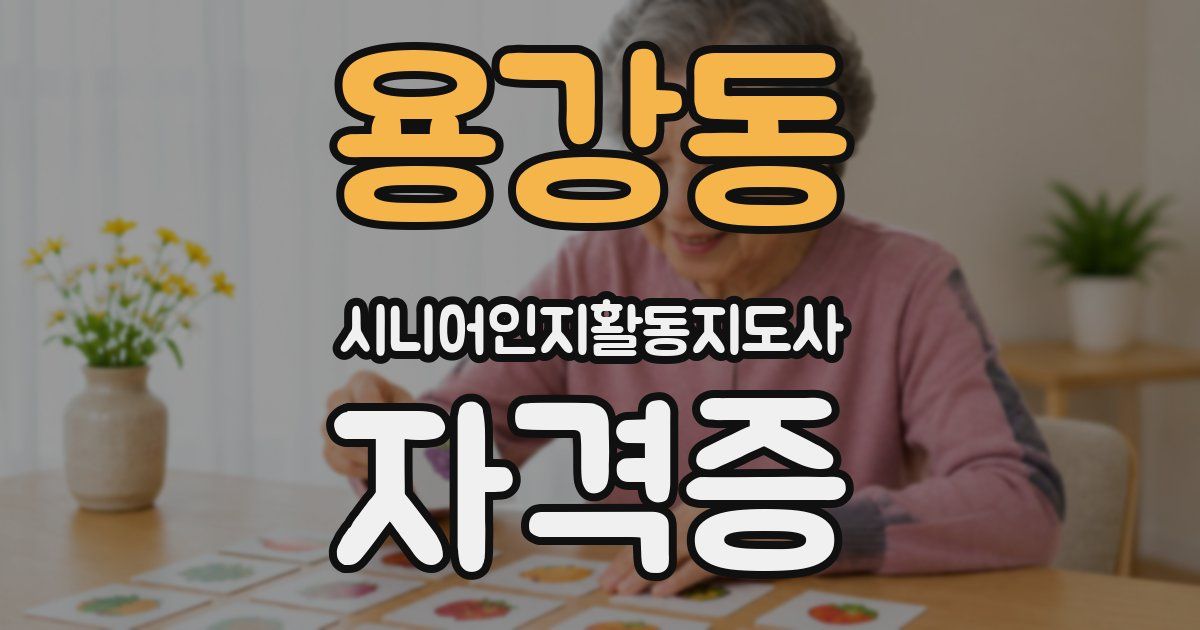 용강동 시니어인지활동지도사 자격증