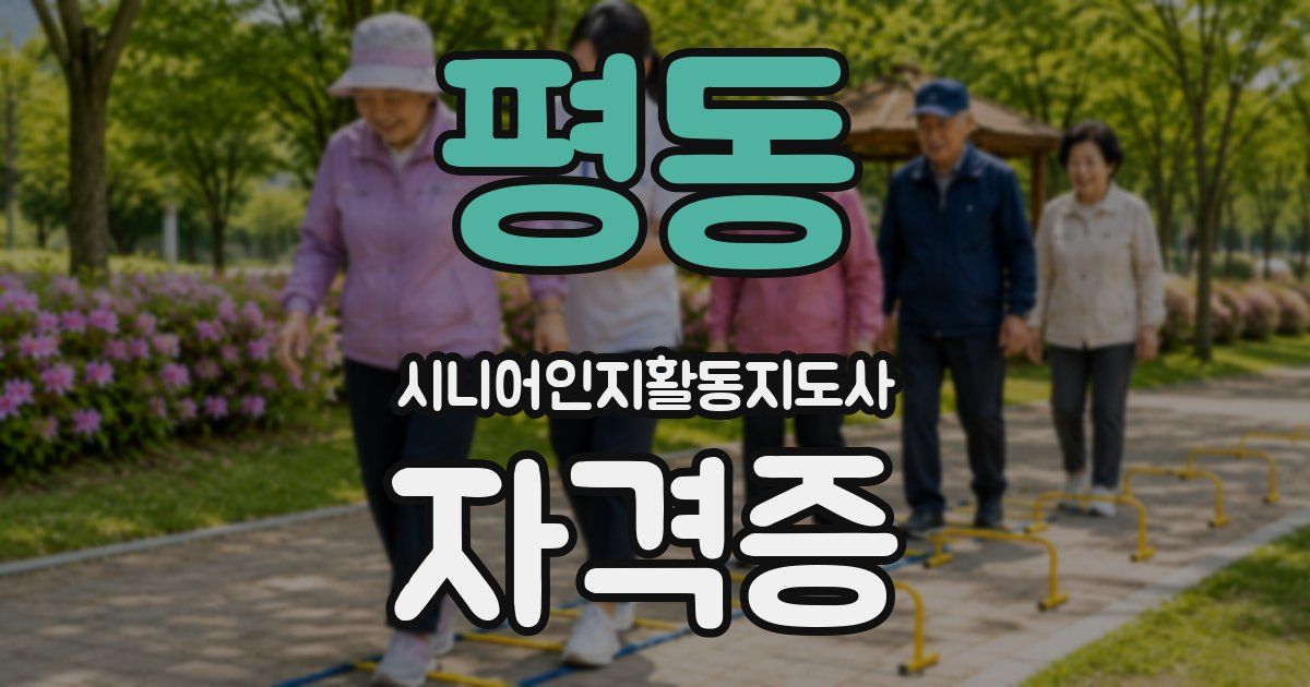 평동 시니어인지활동지도사 자격증