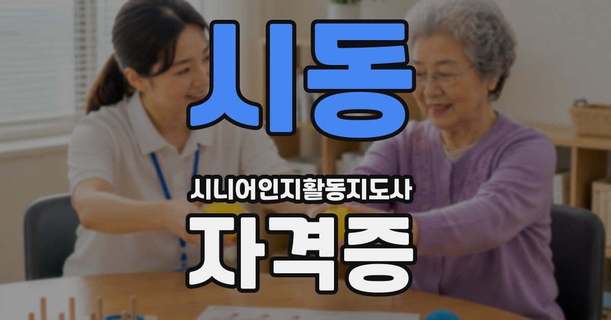 시동 시니어인지활동지도사 자격증
