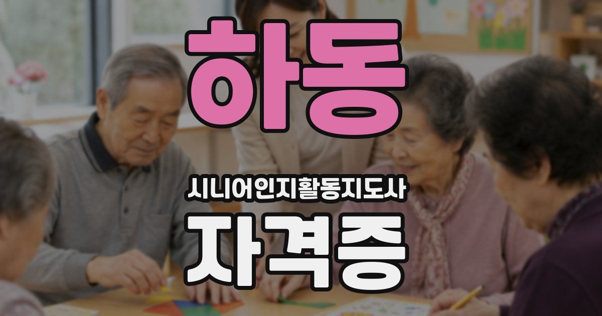 하동 시니어인지활동지도사 자격증