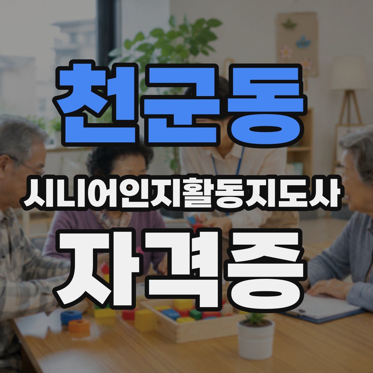 천군동 시니어인지활동지도사 자격증