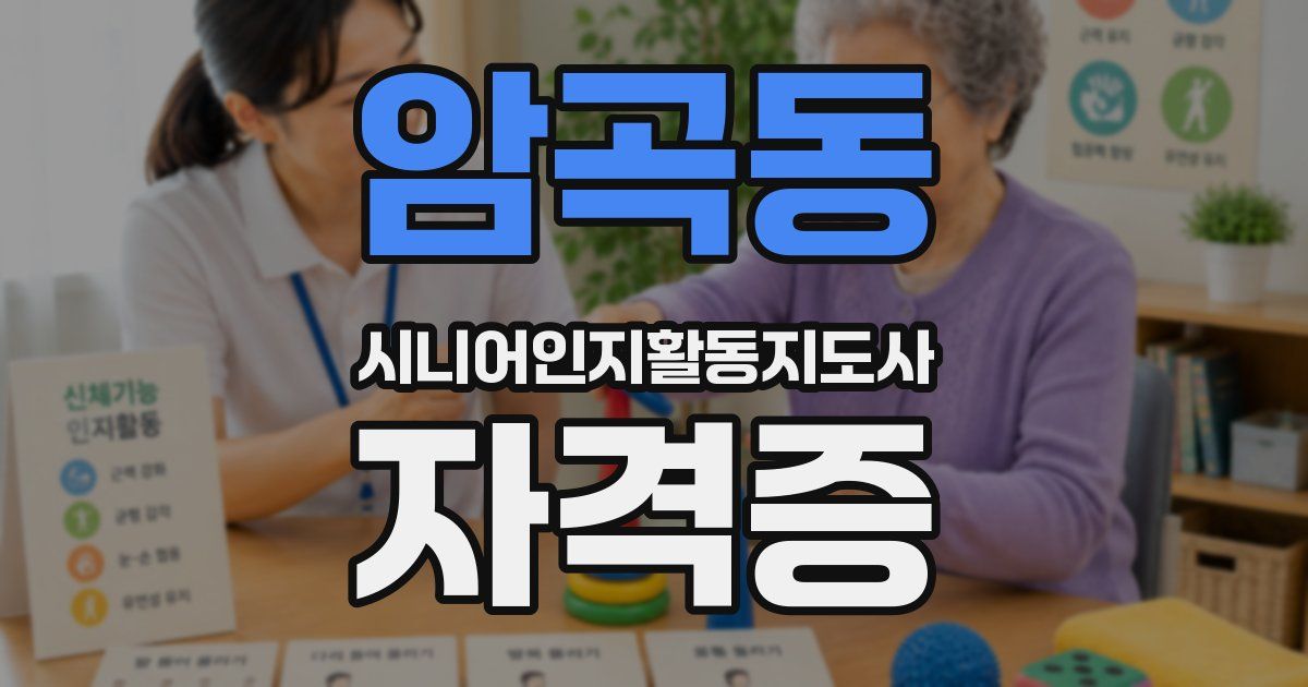 암곡동 시니어인지활동지도사 자격증