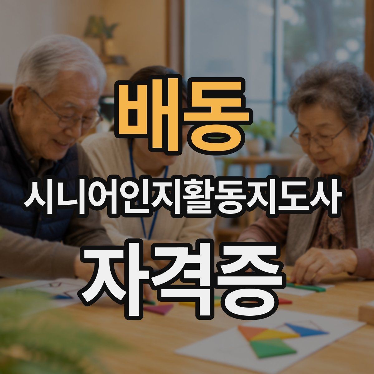 배동 시니어인지활동지도사 자격증 실습 중심 과정의 특징