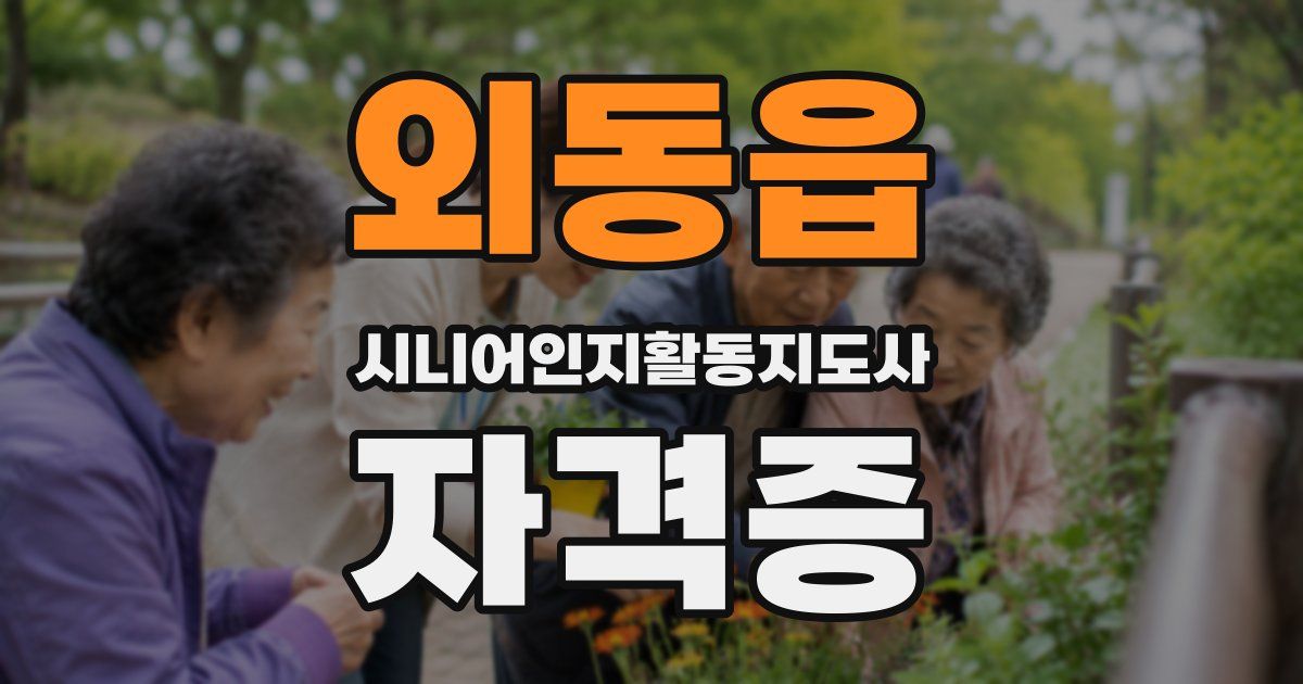 외동읍 시니어인지활동지도사 자격증