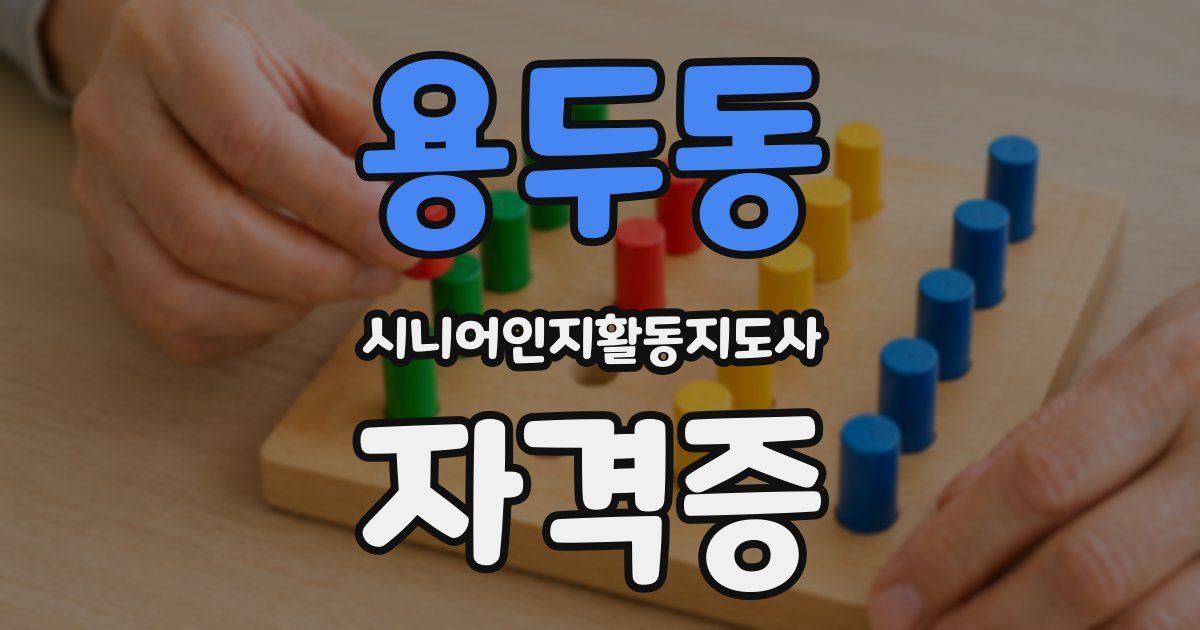 용두동 시니어인지활동지도사 자격증