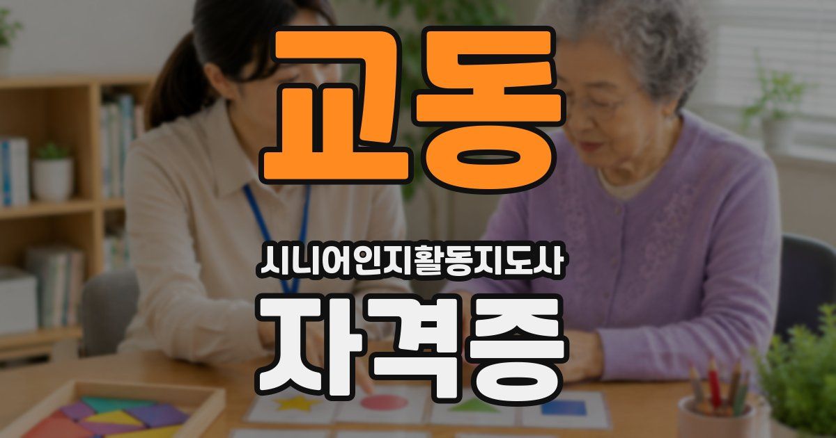 교동 시니어인지활동지도사 자격증